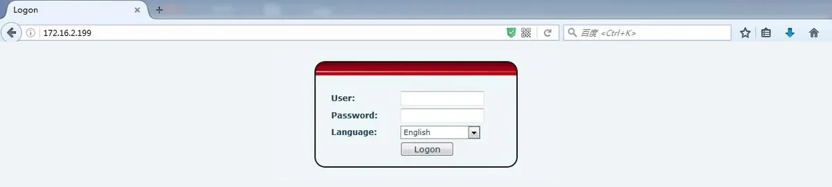 Окно входа в веб-интерфейс Fanvil X3S: поля User, Password, Language и кнопка Logon