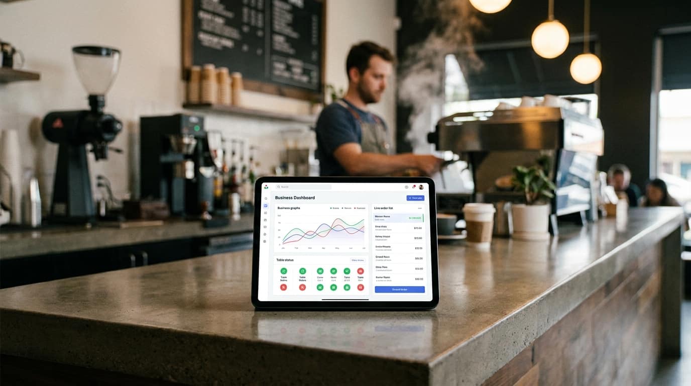 meni.ge dashboard on tablet