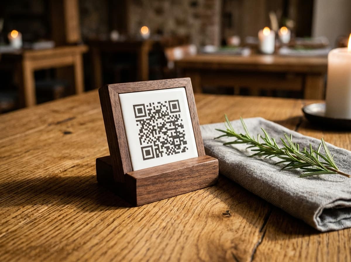 QR code on restaurant table